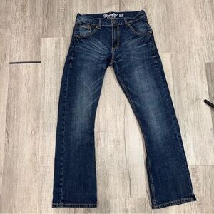 Wrangler Men's Retro1947   Slim Boot Jeans 30x32 Blue Dark Wash cotton